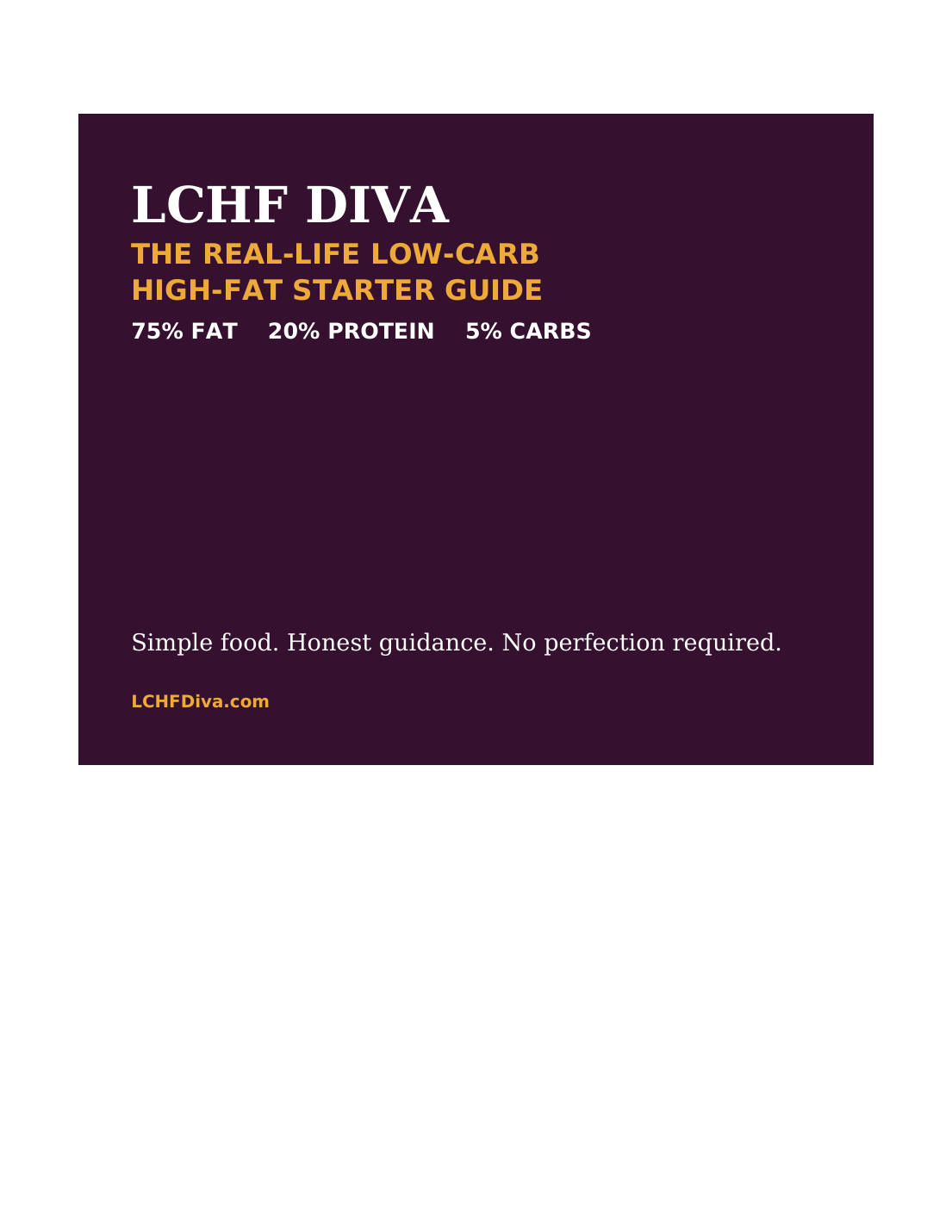 Cover of the LCHF Diva Low-Carb High-Fat Starter Guide