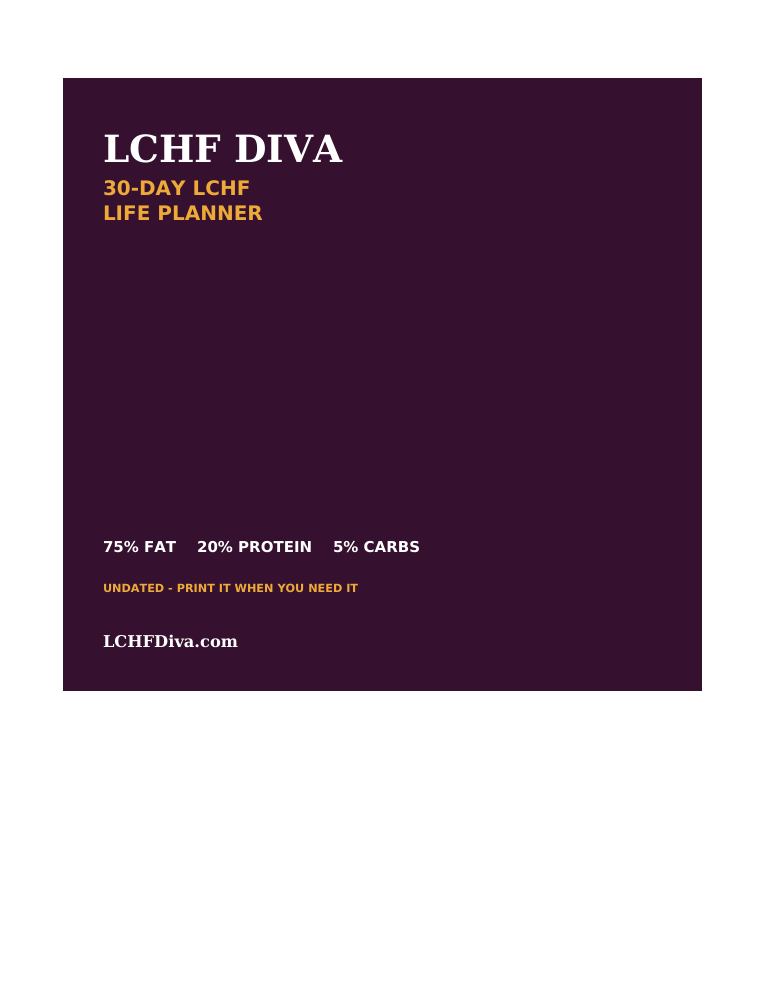 Cover of the 30-Day LCHF Life Planner