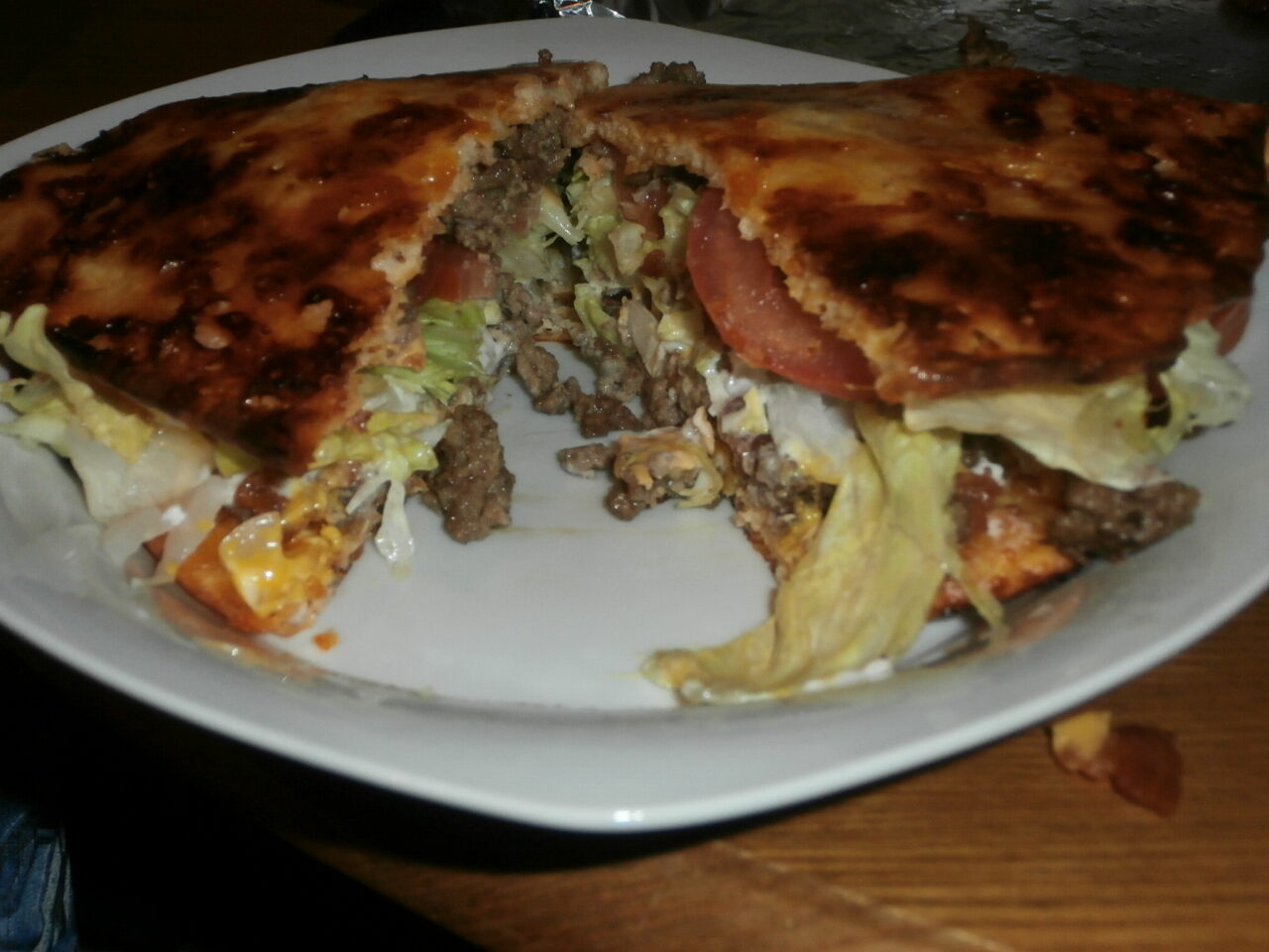 Bacon Cheeseburger Pizza/Grinder!