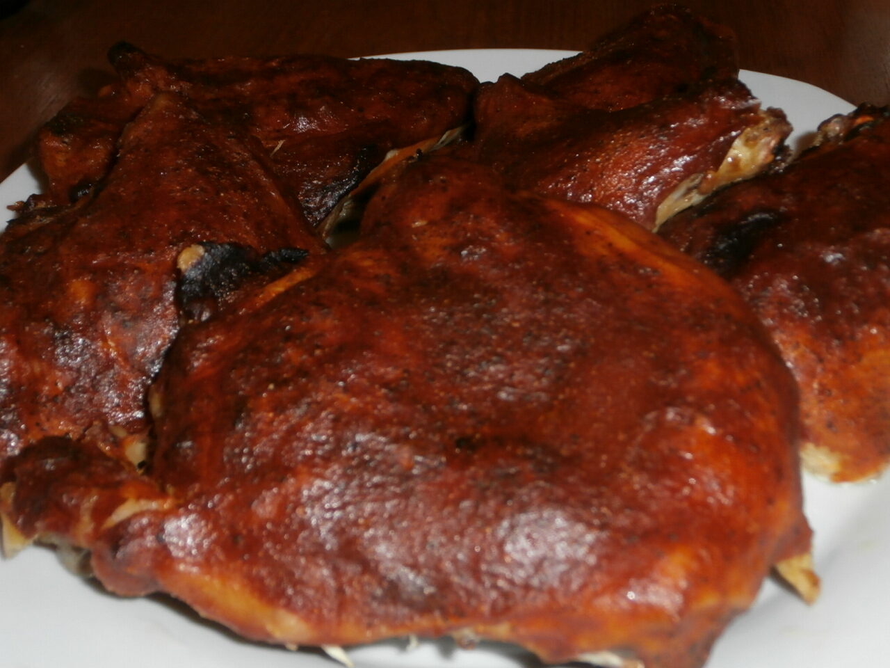 LC BBQ Sauce on Chicken Thighs!